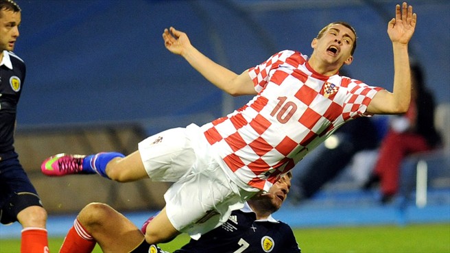 Kovacic in action for Croatia against Scotland